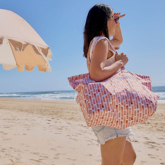 Beach Bag - Peachy Stripes