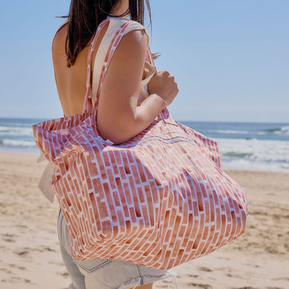 Beach Bag - Peachy Stripes